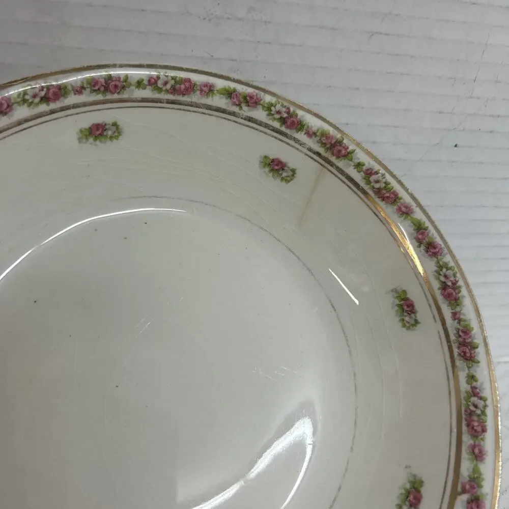Vintage Warner Keffer China Co E Liverpool Bowl 8”
